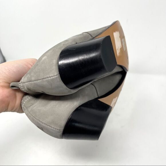 SCHUTZ Grey Nubuck Western Pointed Toe Booties 8 - Picture 7 of 7